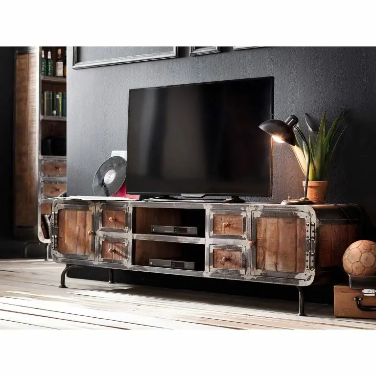 Loftscape Ars Manufacti Meuble TV Wharton II – Partiellement En Acacia Massif / Acier