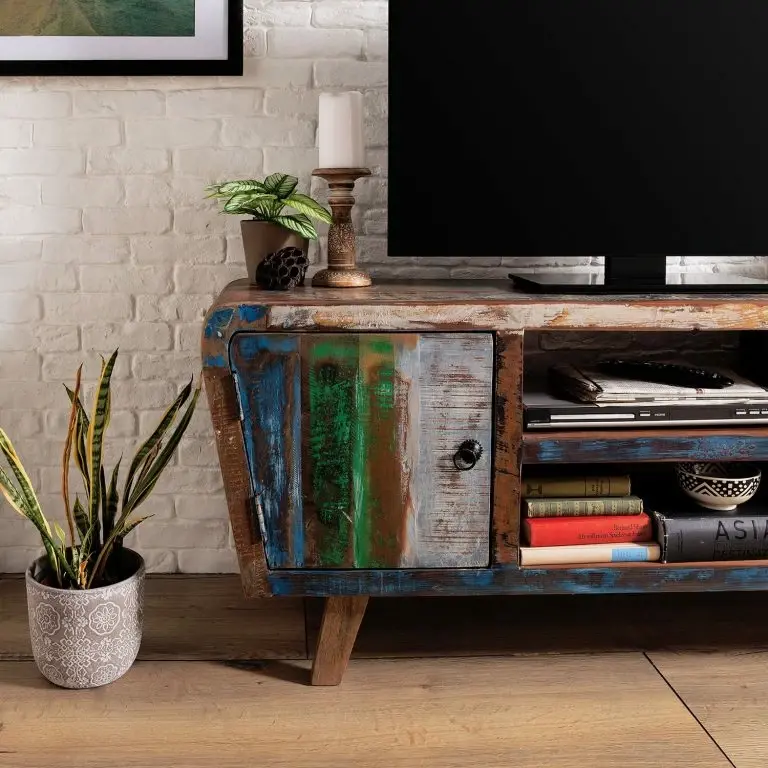 Loftscape Ars Manufacti Meuble TV Yazoo – Bois Recyclé Massif – Multicolore