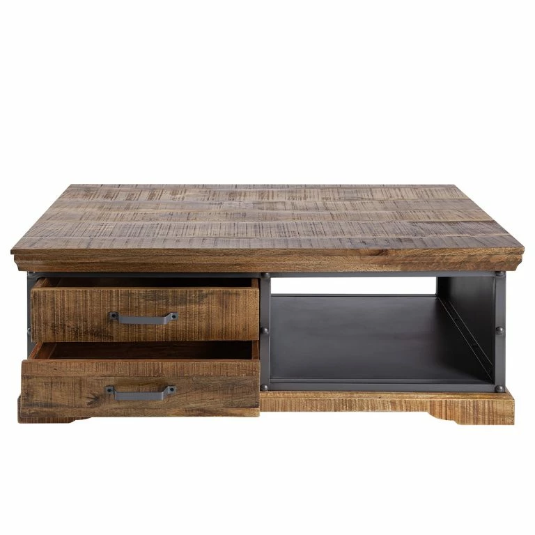 Loftscape Ars Manufacti Table Basse Hunter – Manguier Massif / Métal – Manguier / Gris Bleu