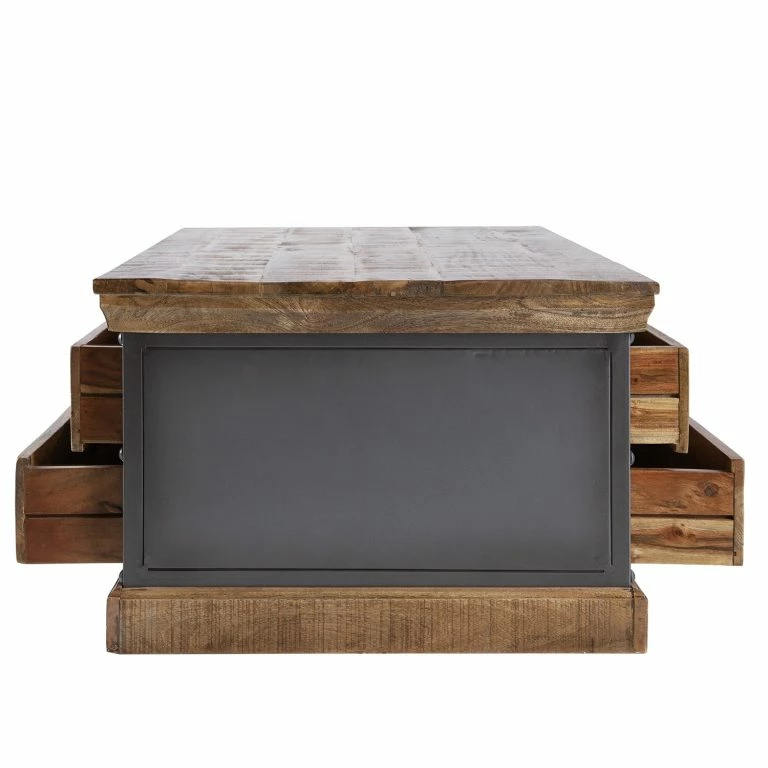 Loftscape Ars Manufacti Table Basse Hunter – Manguier Massif / Métal – Manguier / Gris Bleu