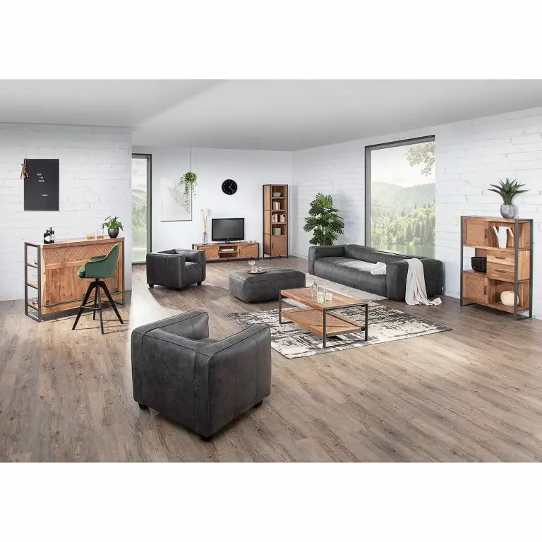 Loftscape Ars Manufacti Table Basse Leyma – Rotin / Acacia Massif – Acacia / Anthracite
