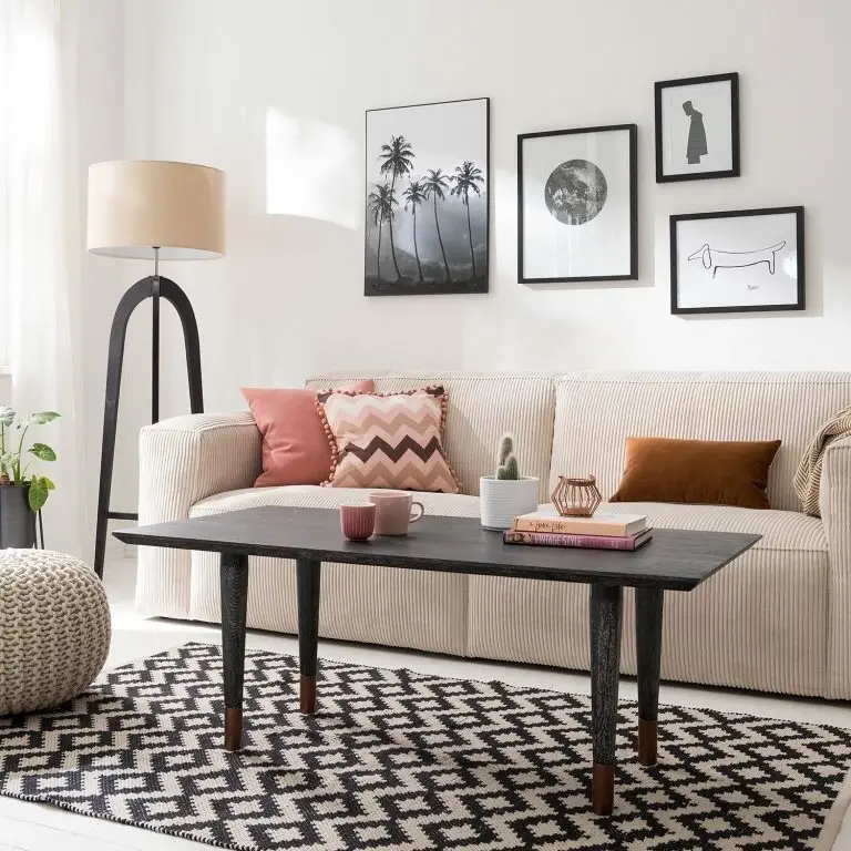 Loftscape Ars Manufacti Table Basse Tila – Chêne Massif / Métal – Chêne Noir / Noir