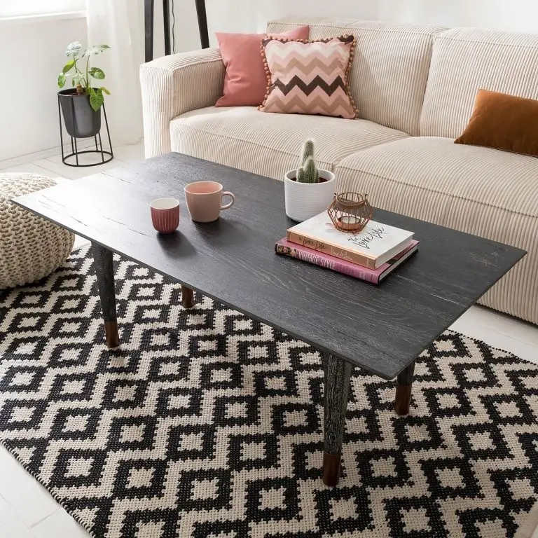 Loftscape Ars Manufacti Table Basse Tila – Chêne Massif / Métal – Chêne Noir / Noir