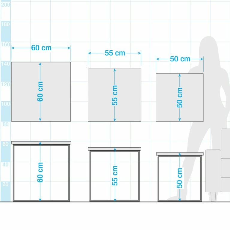 Loftscape Ars Manufacti Table D’appoint Candler (3 éléments) – Chêne Massif / Métal