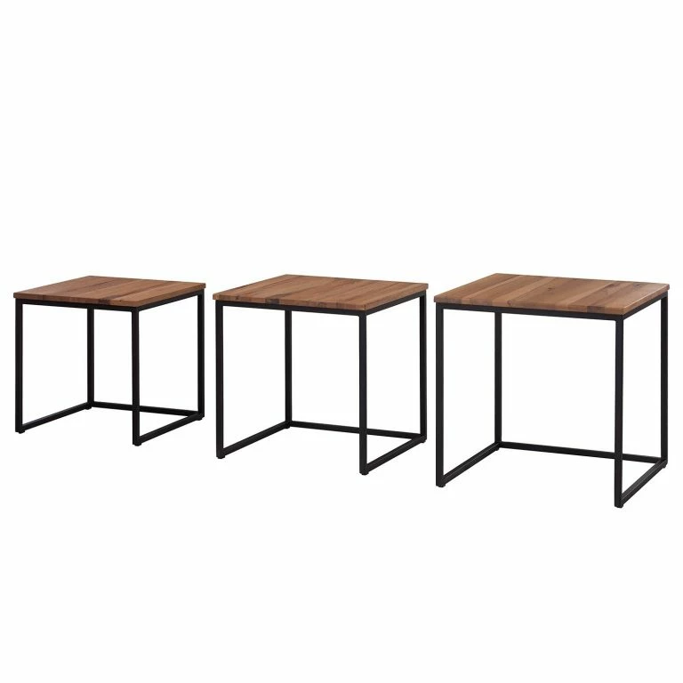 Loftscape Ars Manufacti Table D’appoint Candler (3 éléments) – Chêne Massif / Métal