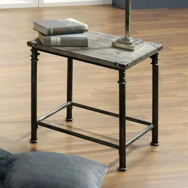 Loftscape Ars Manufacti Table D’appoint Doubs I – Acier / Bois Massif – Noir Ancien / Gris Cérusé