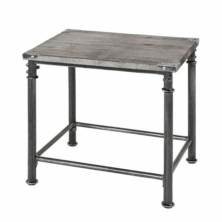 loftscape Ars manufacti Table d’appoint Doubs I – Acier / Bois massif – Noir ancien / Gris cérusé
