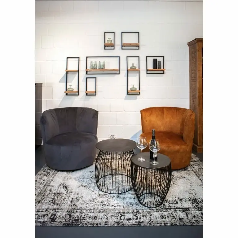 Loftscape Ars Manufacti Table D’appoint Suzu – Métal – Gris Minéral / Noir