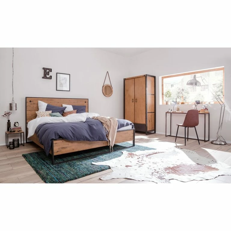 loftscape Ars manufacti Table dappoint Woodson – Acacia massif / Fer – Acacia Marron clair