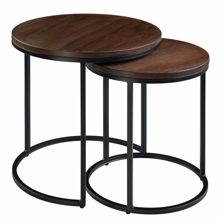 loftscape Ars manufacti Tables d’appoint Marias (lot de 2) – Noyer / Noir