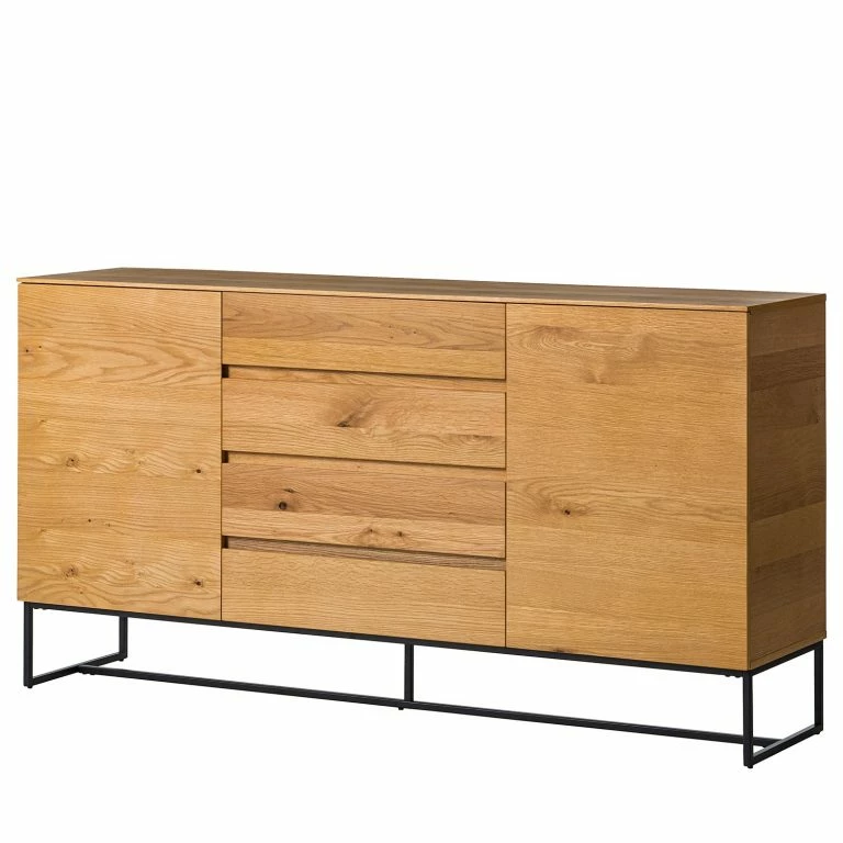 loftscape Ars Natura Buffet Nozza II – Placage en bois véritable – Chêne / Noir