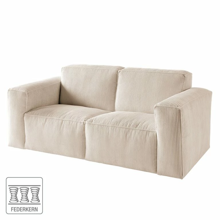 Loftscape Ars Natura Canapé 2 Places LORALAI – Velours Côtelé Lola: Créme