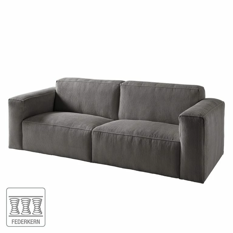 Loftscape Ars Natura Canapé 3 Places LORALAI – Velours Côtelé Lola: Gris