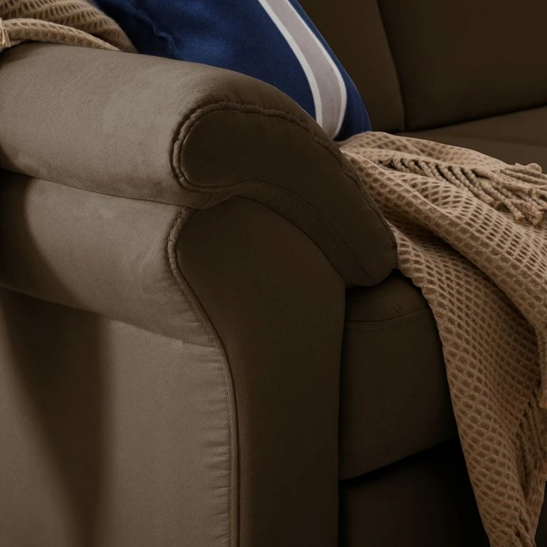 Loftscape Ars Natura Canapé D’angle Davao – Marron – Méridienne Longue à Droite (vue De Face)