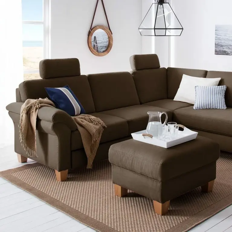 Loftscape Ars Natura Canapé D’angle Davao – Marron – Méridienne Longue à Droite (vue De Face)