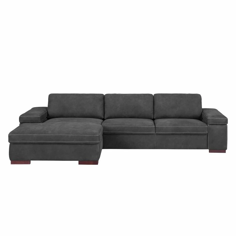 Loftscape Ars Natura Canapé D’angle Maine – Gris Foncé – Méridienne Courte à Gauche (vue De Face)