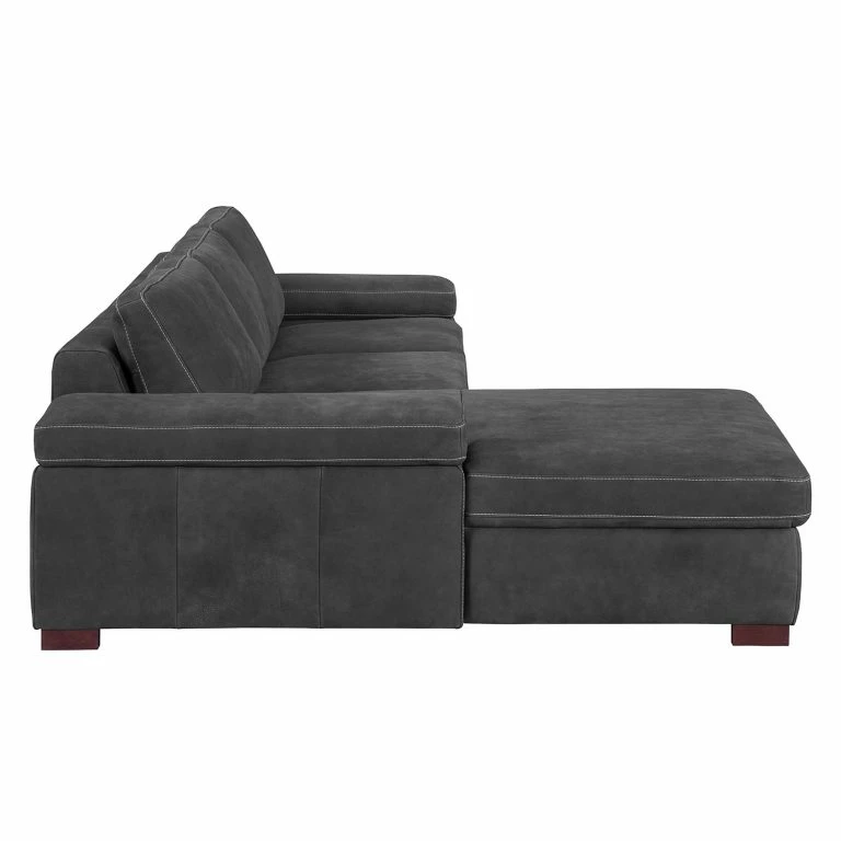 Loftscape Ars Natura Canapé D’angle Maine – Gris Foncé – Méridienne Courte à Gauche (vue De Face)