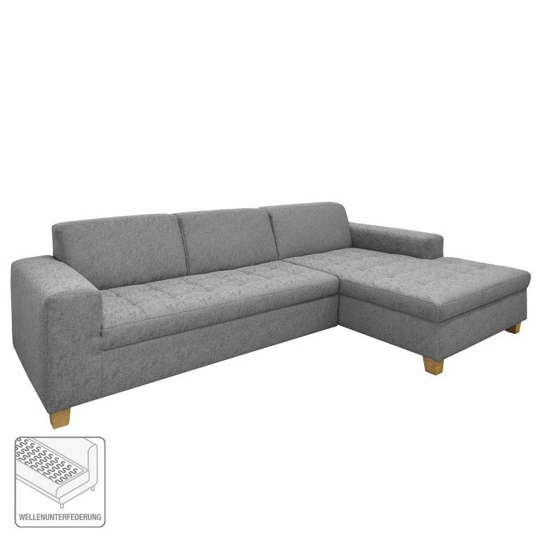 Loftscape Ars Natura Canapé D’angle Roblin III – Tissu – Gris – Méridienne Courte à Droite (vue De Face) – Sans Fonction