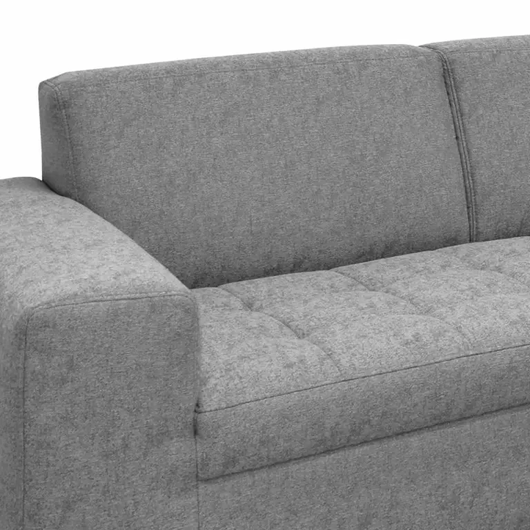 Loftscape Ars Natura Canapé D’angle Roblin III – Tissu – Gris – Méridienne Courte à Droite (vue De Face) – Sans Fonction