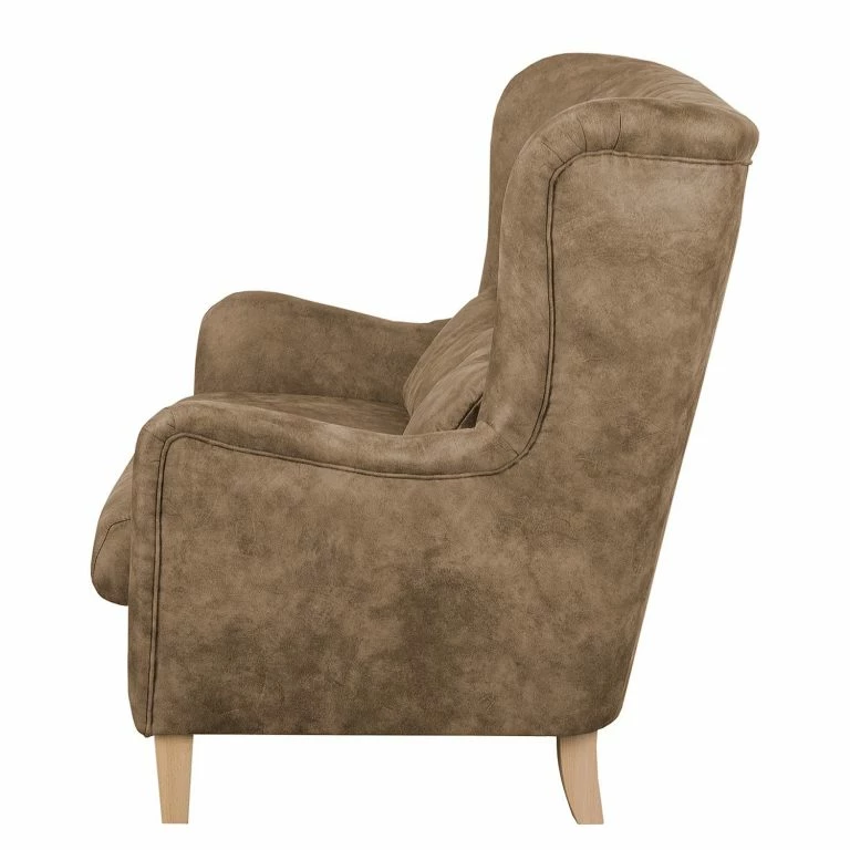 Loftscape Ars Natura Canapé Shenton (2 Places) – Aspect Cuir Vieilli – Latte Macchiatto