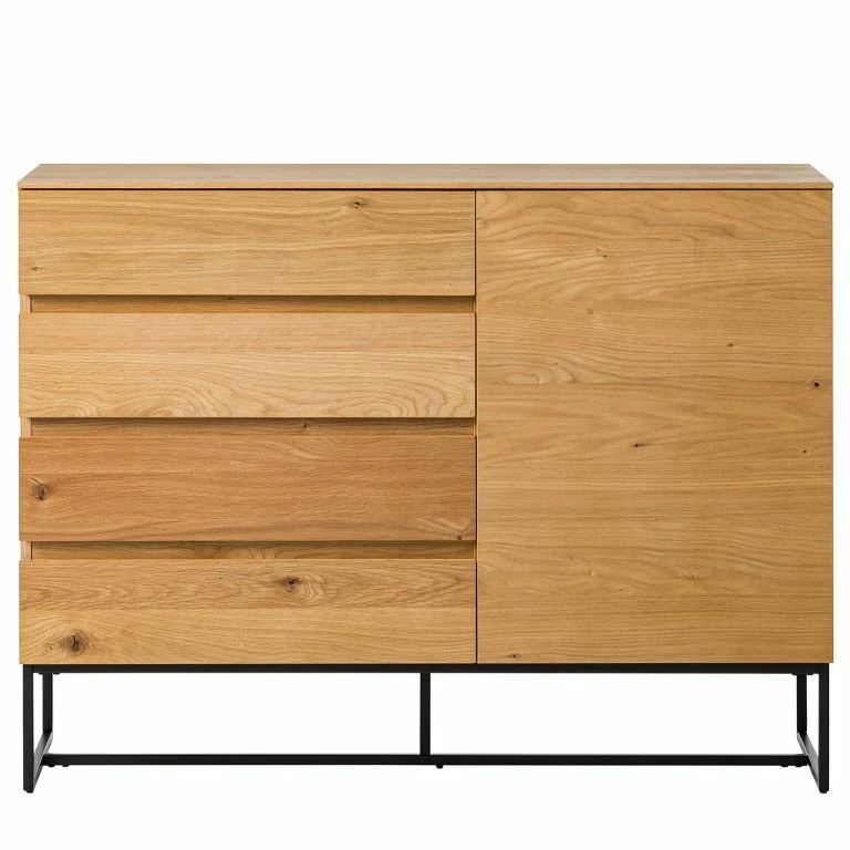 Loftscape Ars Natura Commode Nozza – Placage En Bois Véritable – Chêne / Noir