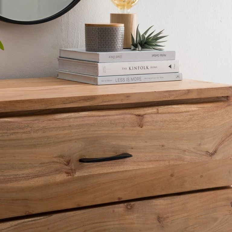 Loftscape Ars Natura Commode Vardo – Acacia Massif / Métal – Acacia / Noir