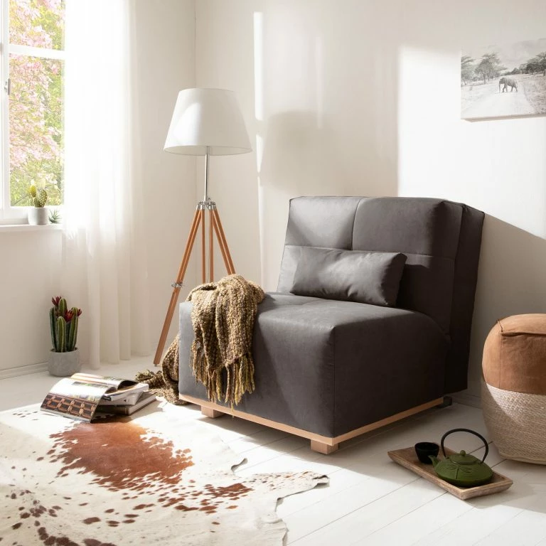 Loftscape Ars Natura Fauteuil Convertible Simla I – Microfibre – Gris Lava