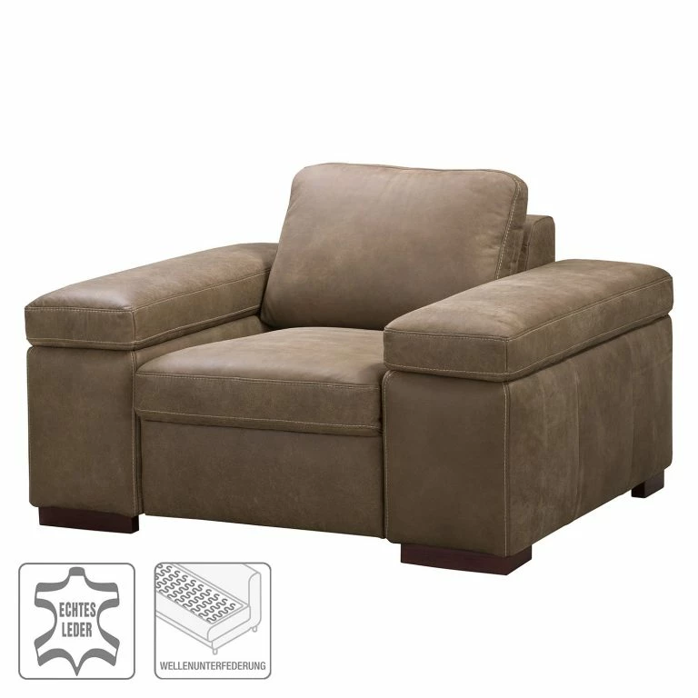 Loftscape Ars Natura Fauteuil Maine – Cuir Véritable – Noix De Muscade