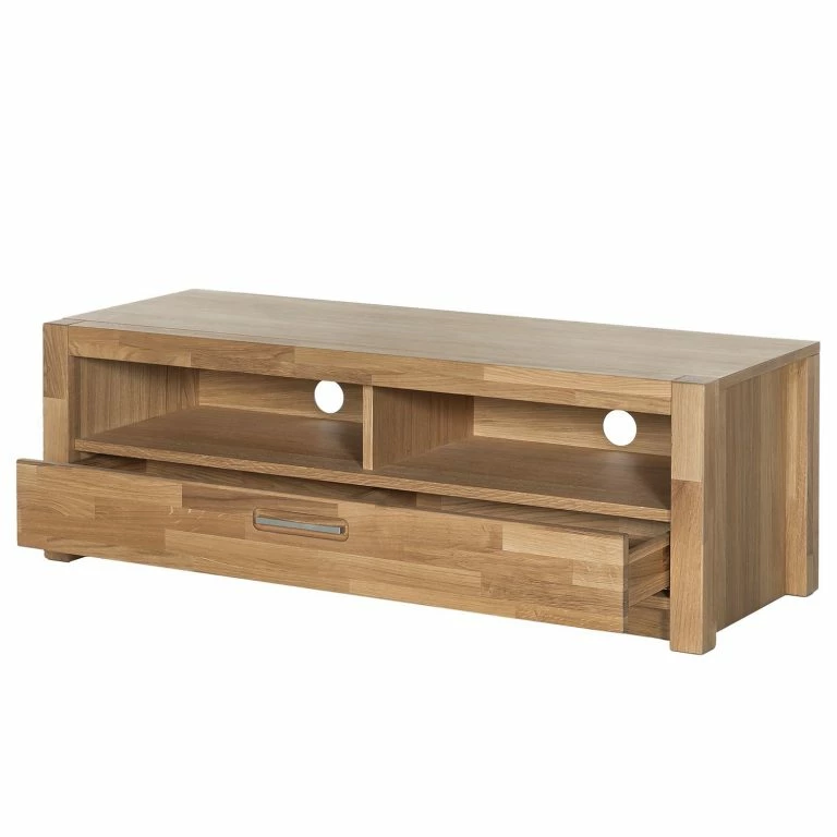 Loftscape Ars Natura Meuble TV Majona III – Partiellement En Chêne Sauvage Massif / Métal – Chêne Sauvage / Argenté