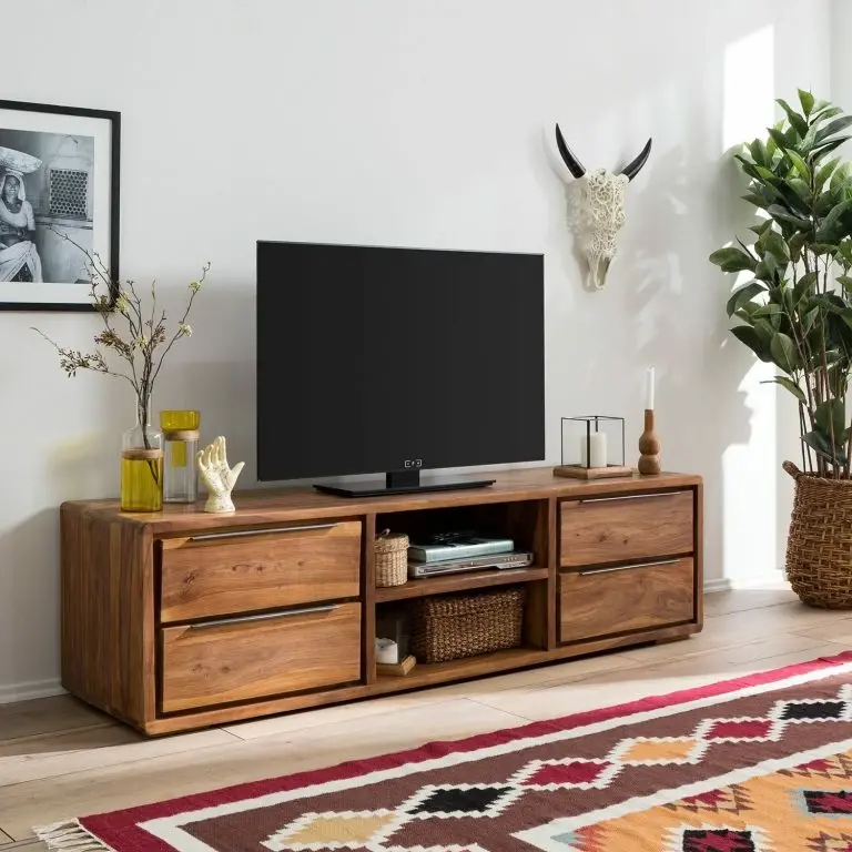 loftscape Ars Natura Meuble TV Trangle I – Sheesham massif – Sheesham clair