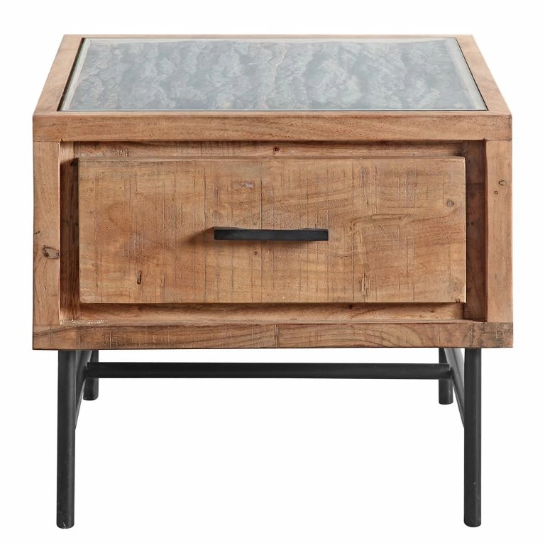 Loftscape Ars Natura Table Basse Roody I – Acacia Massif / Métal – Acacia / Noir