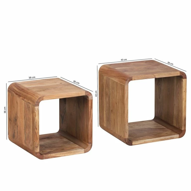 Loftscape Ars Natura Tables Gigognes Bornh (lot De 2) – Acacia Massif