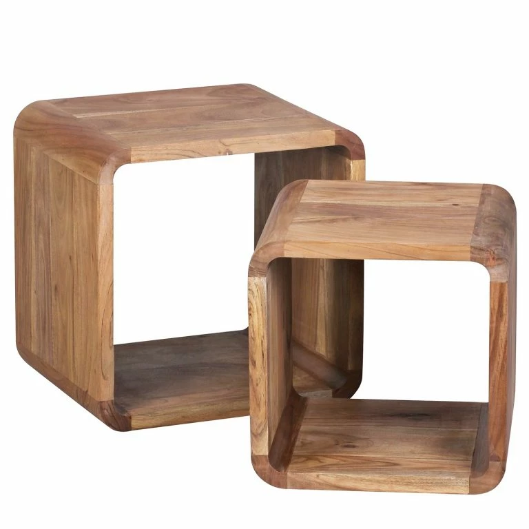 loftscape Ars Natura Tables gigognes Bornh (lot de 2) – Acacia massif