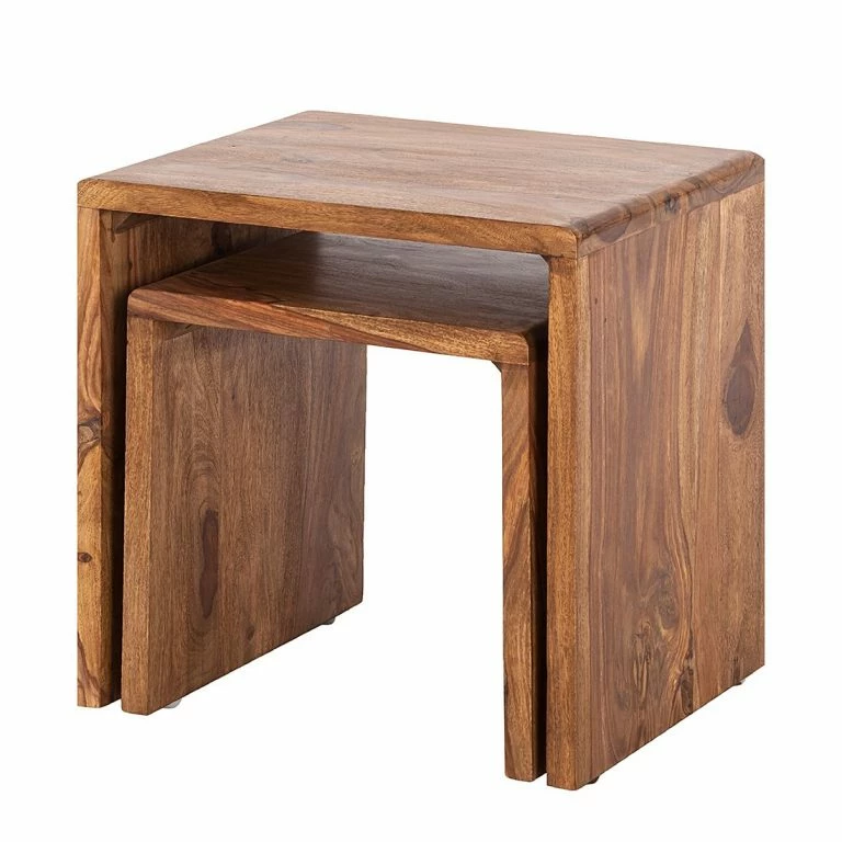 Loftscape Ars Natura Tables Gigognes Trangle (2 éléments) – Sheesham Massif
