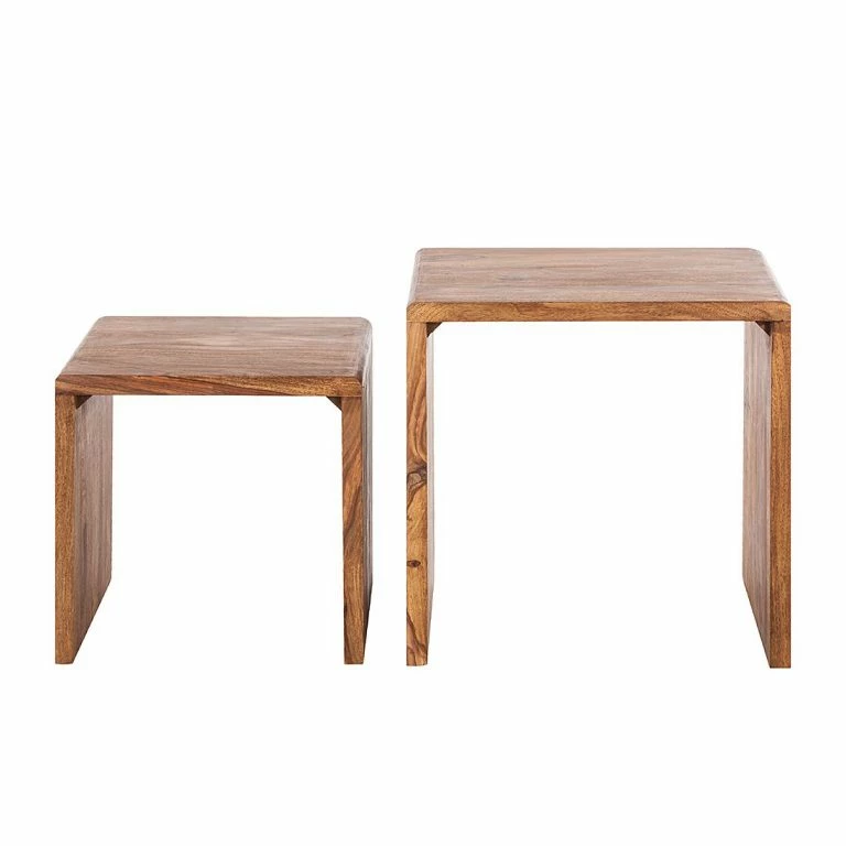 Loftscape Ars Natura Tables Gigognes Trangle (2 éléments) – Sheesham Massif