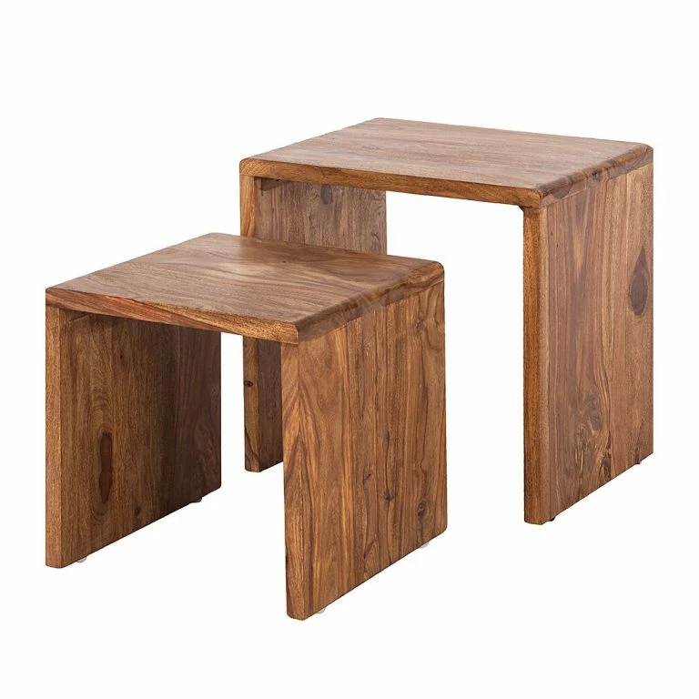 loftscape Ars Natura Tables gigognes Trangle (2 éléments) – Sheesham massif
