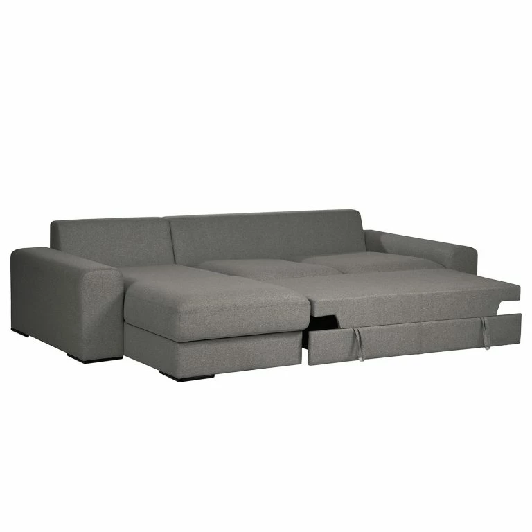 Loftscape Bizzarto Canapé D’angle Gurabo I – Tissu – Tissu Sogol: Gris Foncé – Méridienne Courte à Gauche (vue De Face) – Avec Fonction Couchage