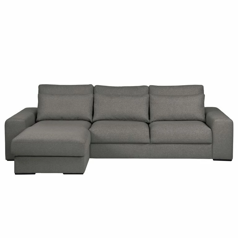 Loftscape Bizzarto Canapé D’angle Gurabo I – Tissu – Tissu Sogol: Gris Foncé – Méridienne Courte à Gauche (vue De Face) – Avec Fonction Couchage