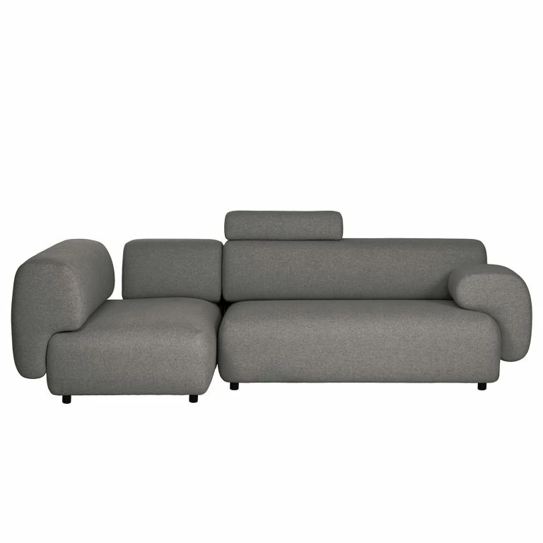 Loftscape Bizzarto Canapé D’angle Imbert – Tissu – Tissu Sogol: Gris Foncé – Méridienne Longue à Gauche (vue De Face)