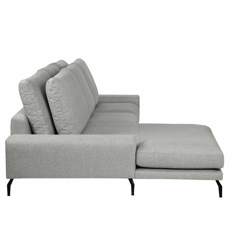 Loftscape Bizzarto Canapé D’angle Penda II – Tissu – Tissu Sogol: Gris Fumé – Méridienne Courte à Gauche (vue De Face)