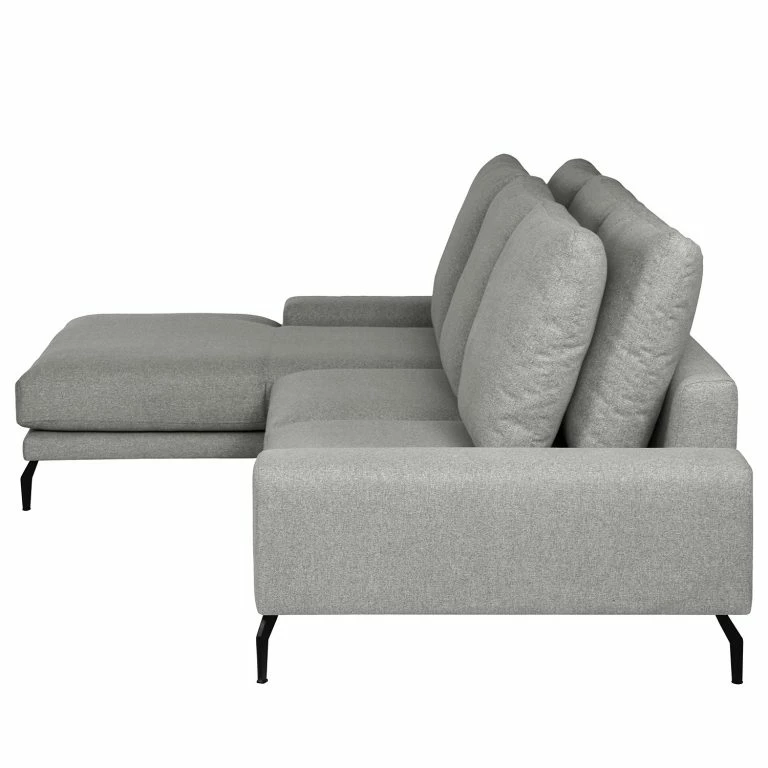 Loftscape Bizzarto Canapé D’angle Penda II – Tissu – Tissu Sogol: Gris Fumé – Méridienne Courte à Gauche (vue De Face)