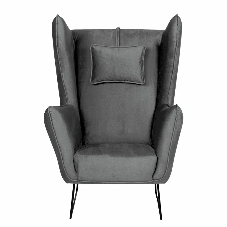 Loftscape Bizzarto Fauteuil Caleta – Tissu – Velours Onoli: Anthracite