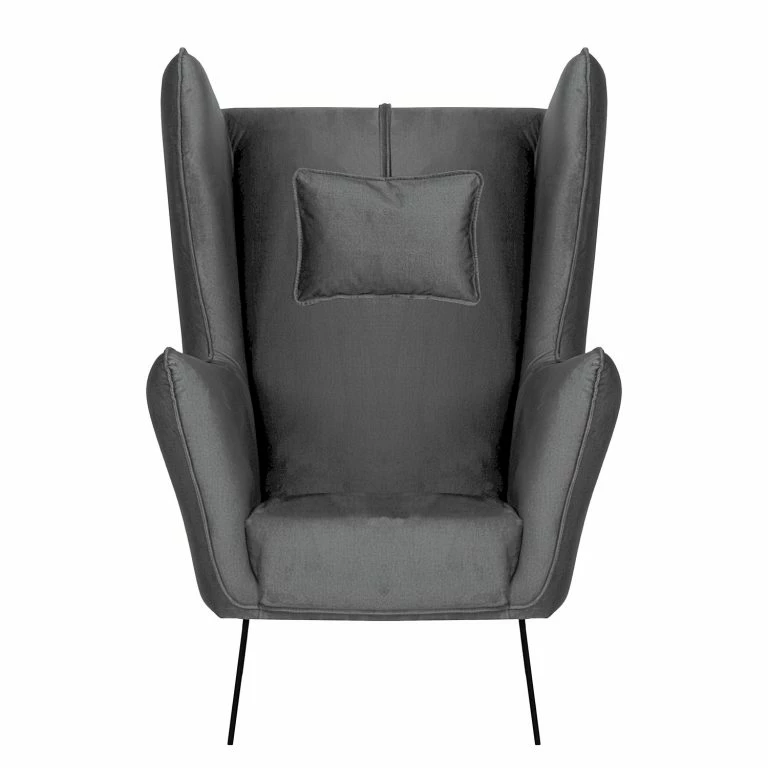 Loftscape Bizzarto Fauteuil Caleta – Tissu – Velours Onoli: Anthracite