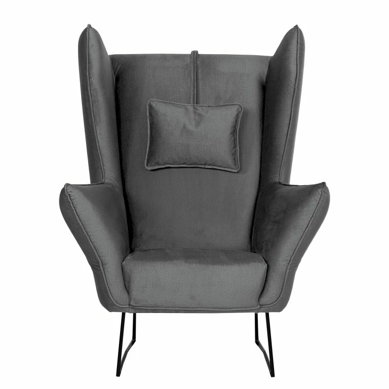 Loftscape Bizzarto Fauteuil Caleta – Tissu – Velours Onoli: Anthracite