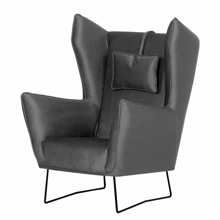 loftscape Bizzarto Fauteuil Caleta – Tissu – Velours Onoli: Anthracite