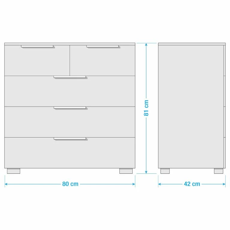 Loftscape Buffet SKØP X3+2 – Blanc Brillant / Graphite – Chrome