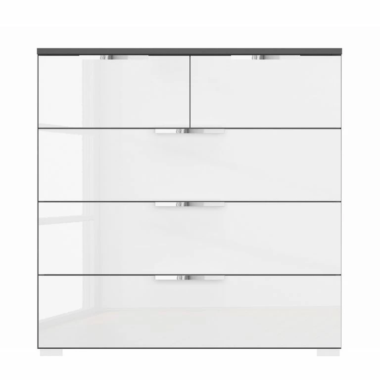 Loftscape Buffet SKØP X3+2 – Blanc Brillant / Graphite – Chrome