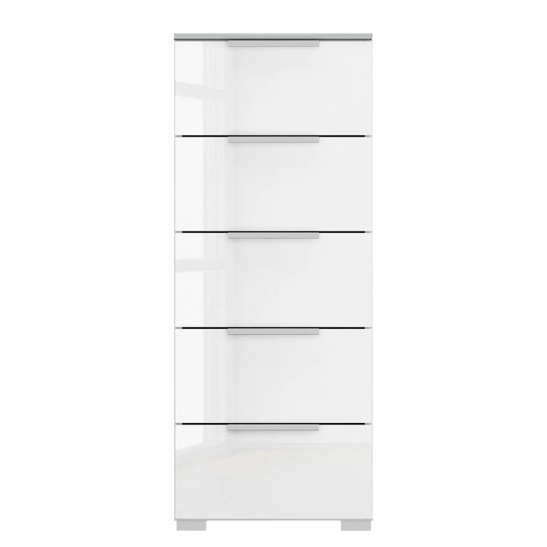 Loftscape Buffet SKØP X5 – Blanc Brillant / Gris Soie – Largeur : 40 Cm – Aluminium