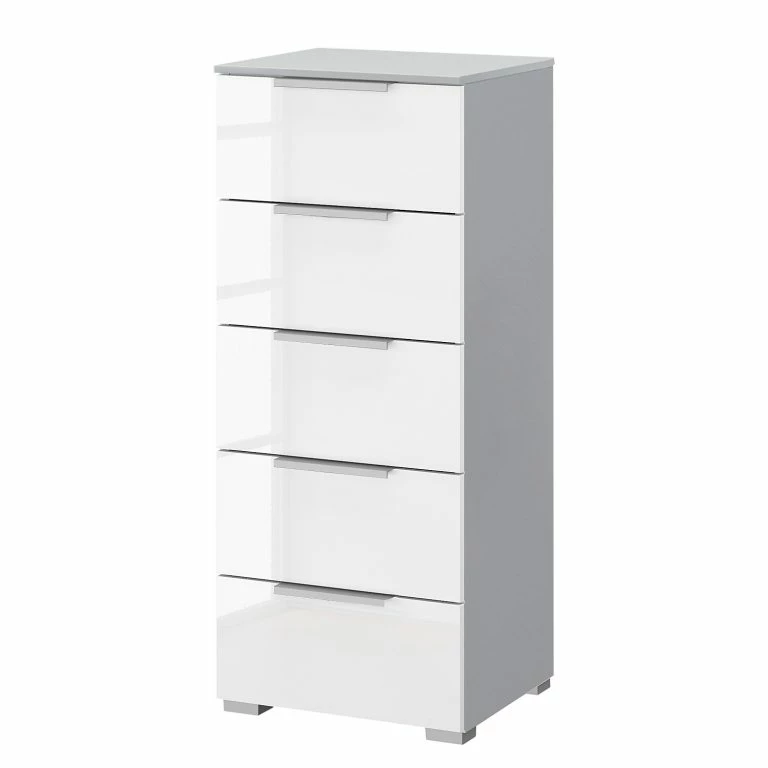 loftscape Buffet SKØP x5 – Blanc brillant / Gris soie – Largeur : 40 cm – Aluminium