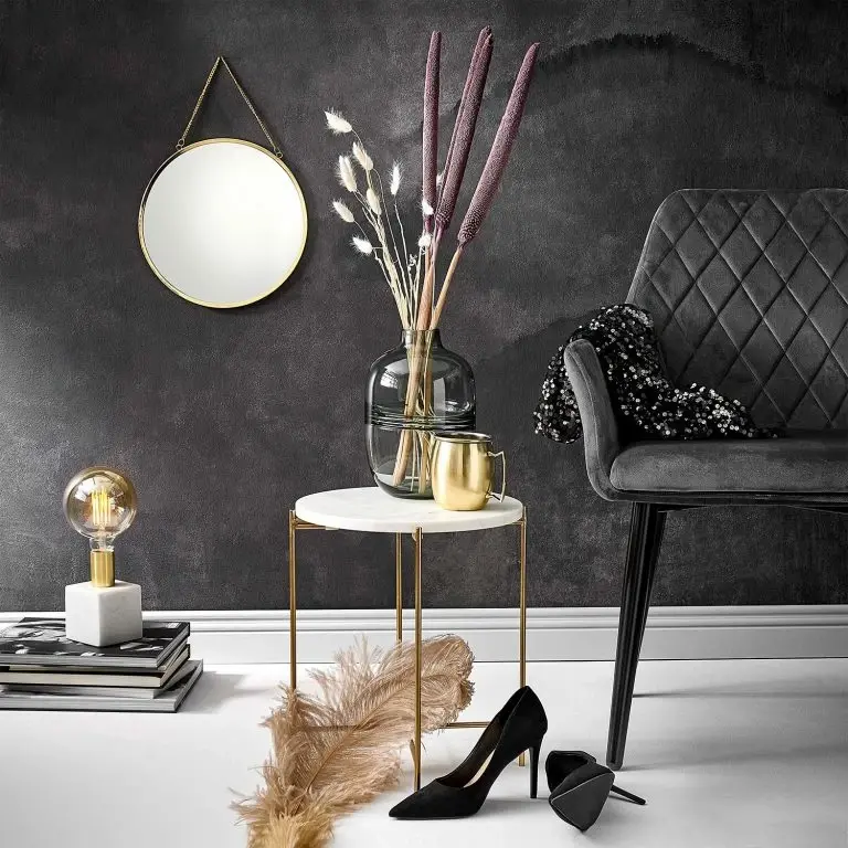 Loftscape Butlers Bout De Canapé MARBLE – Marbre / Fer – Blanc